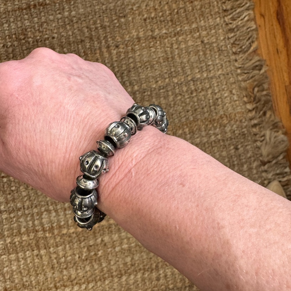 NWT Pewter Beaded Bracelet - Picture 2 of 2